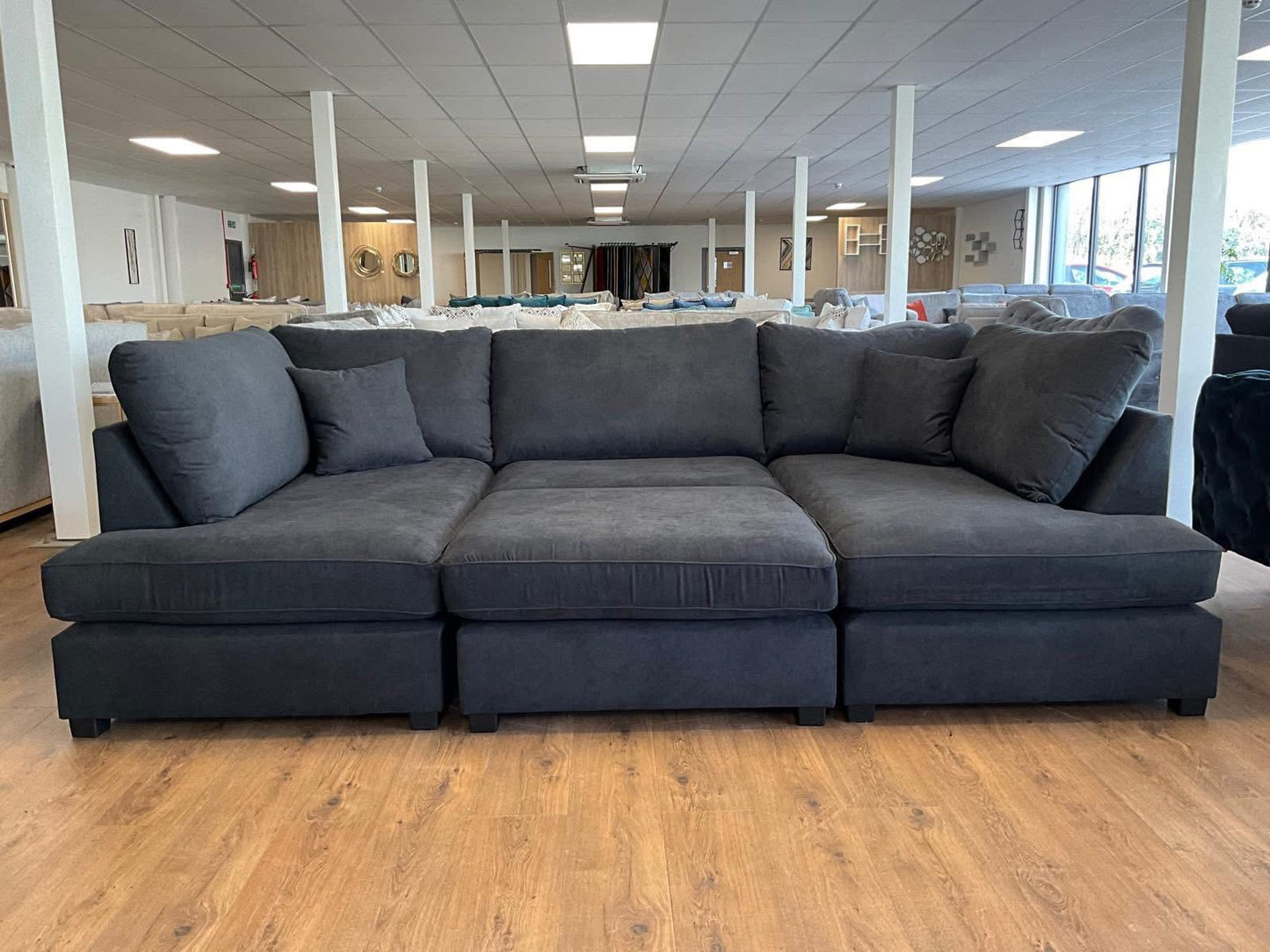 Hudson U Sofa with footstool