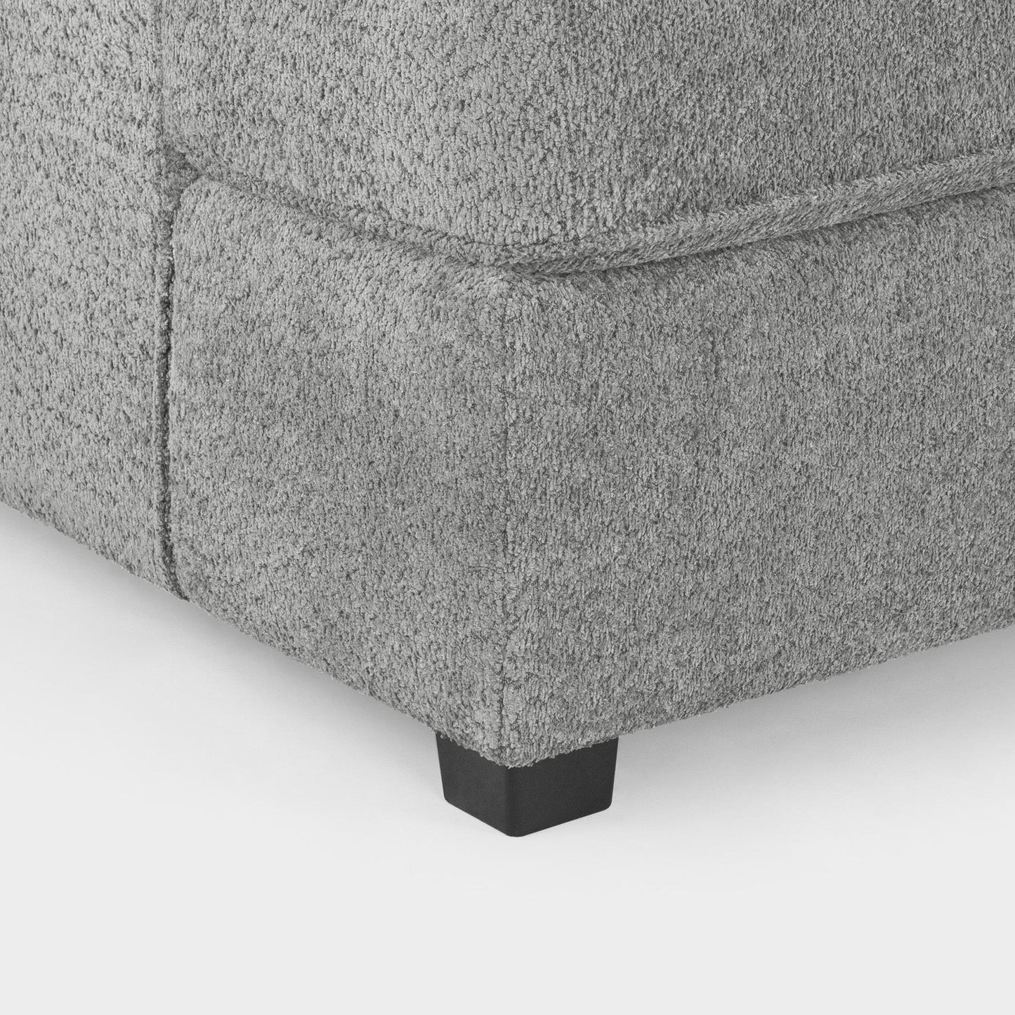 Hudson U Sofa with footstool In Grey Boucle