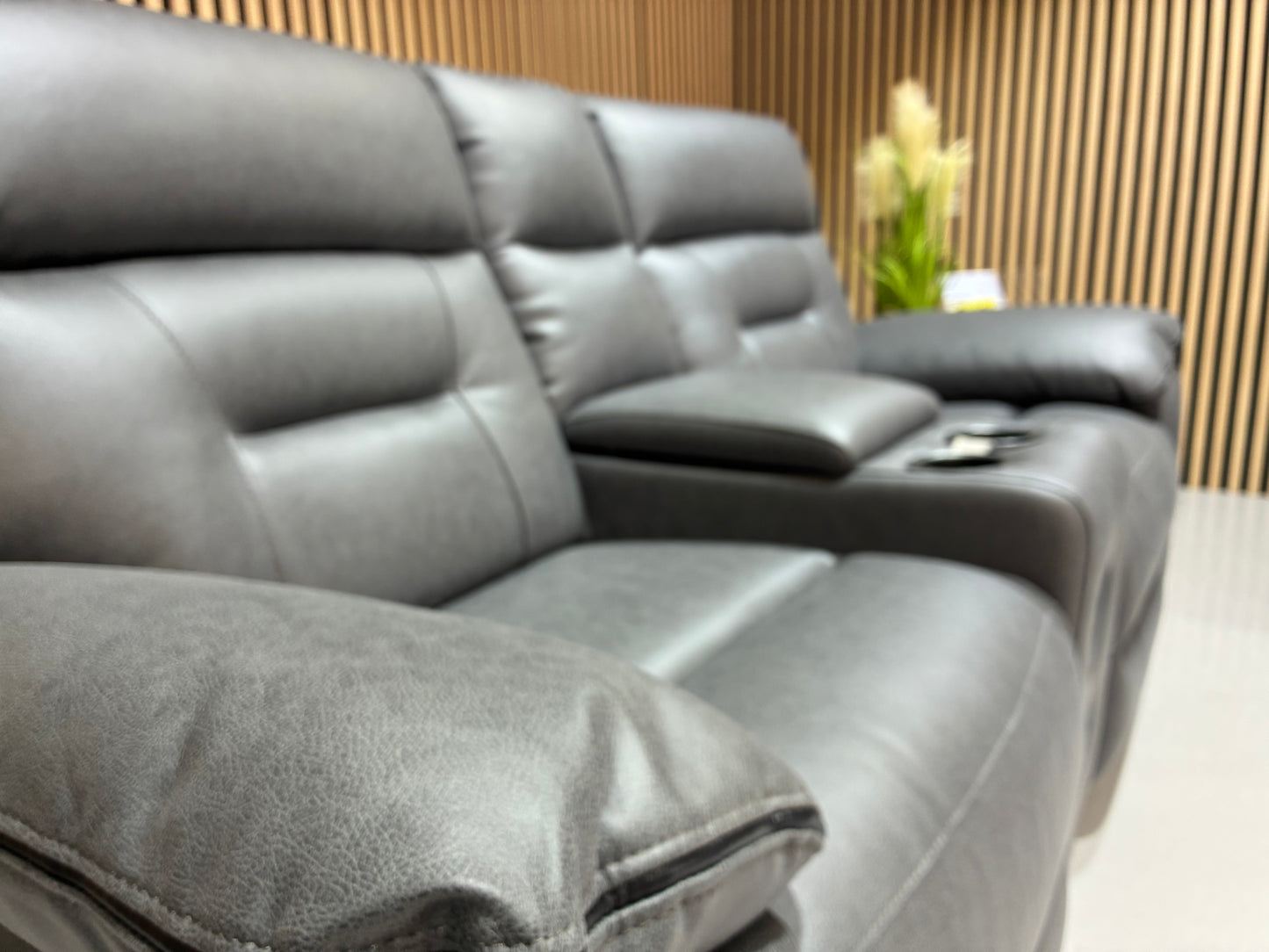 DFS New Braylan 2 Seater Music console and 3 Seater Power Recliner Set