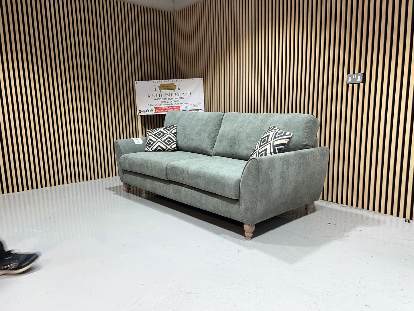 Oak Furnitureland Milner 3 Seater Graphite