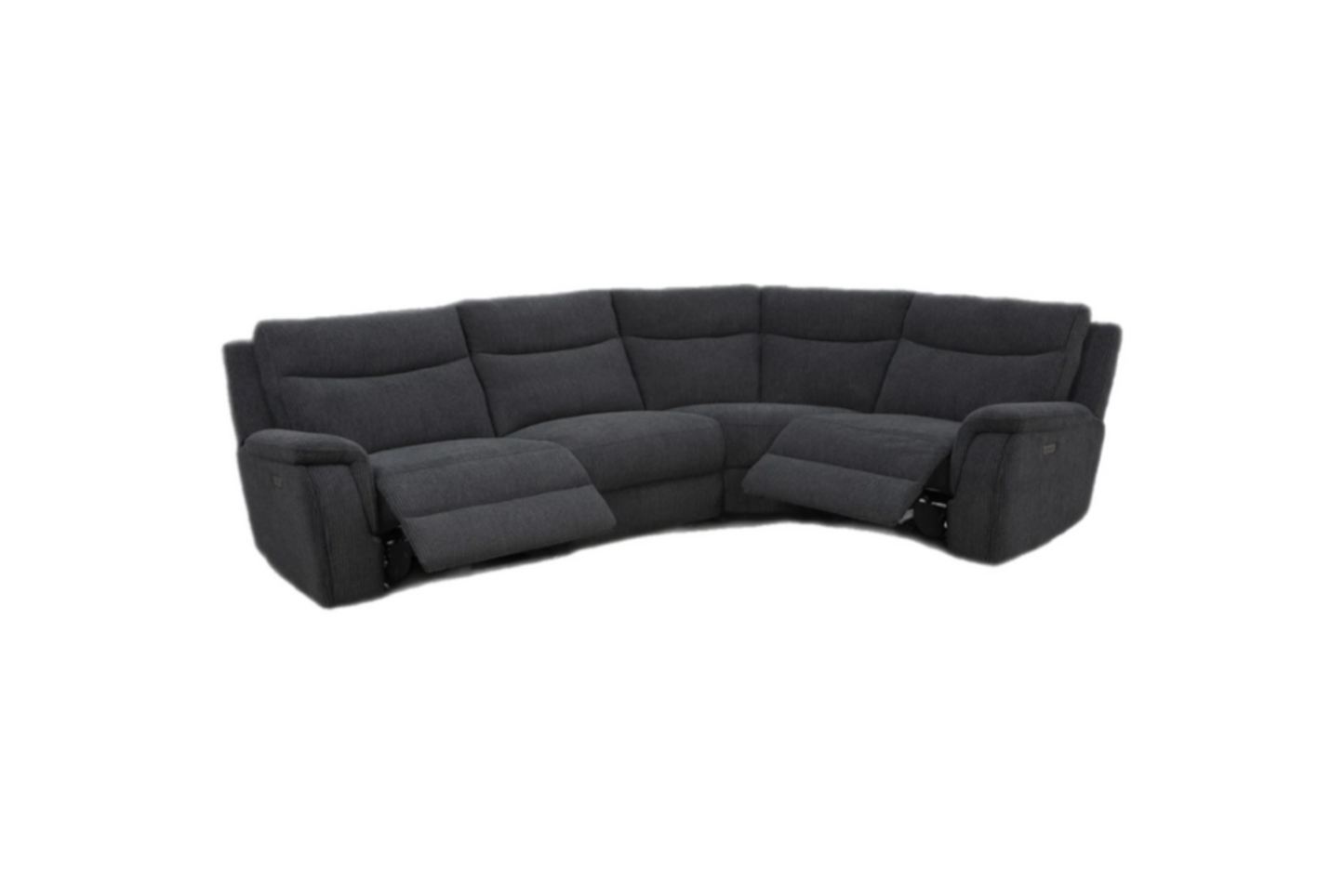 Oxford Grey Fabric Power Reclining Corner Sofa
