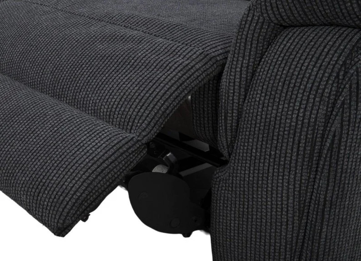 Oxford Grey Fabric Power Reclining Corner Sofa