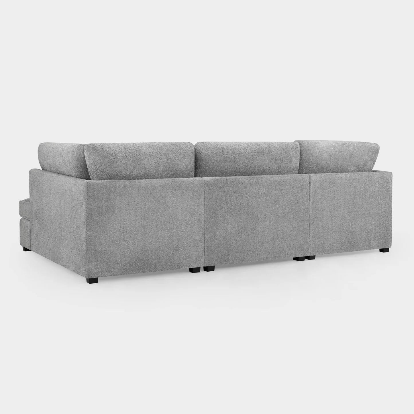 Hudson U Sofa with footstool In Grey Boucle